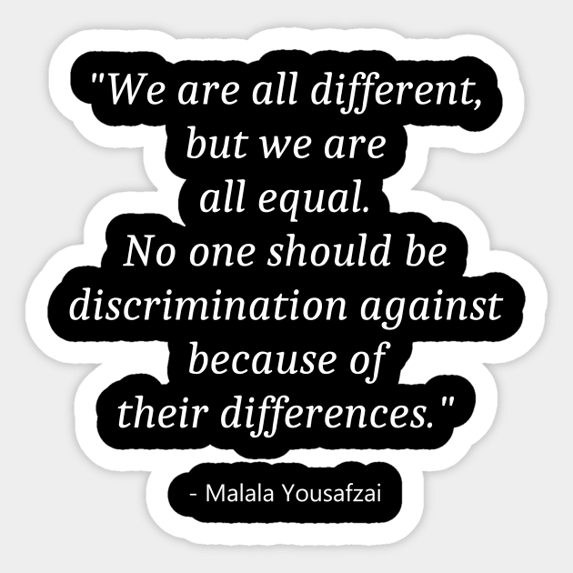 Quote About Zero Discrimination Day Sticker by Fandie